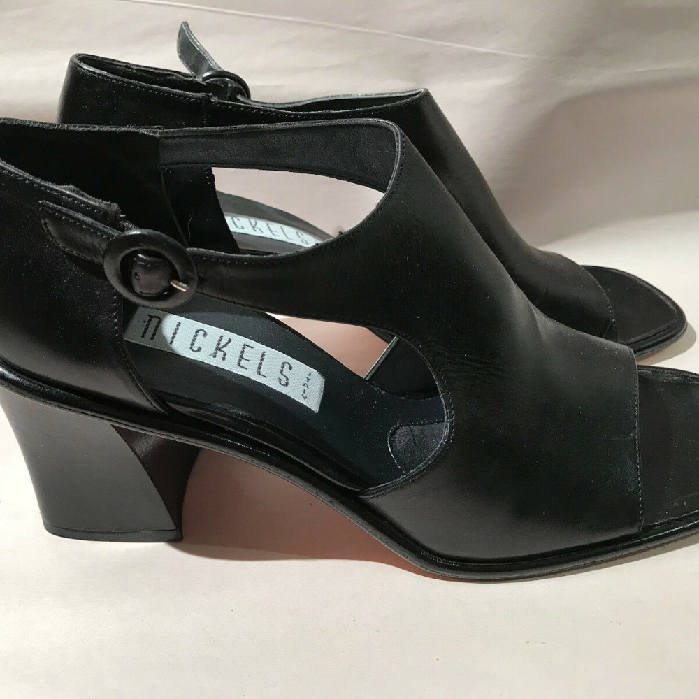 New Nickels Leather Black Chunky Sandals 8.5 N